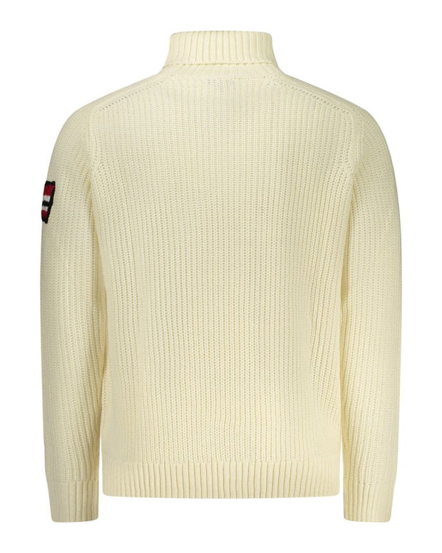 White Wool Men Sweater
