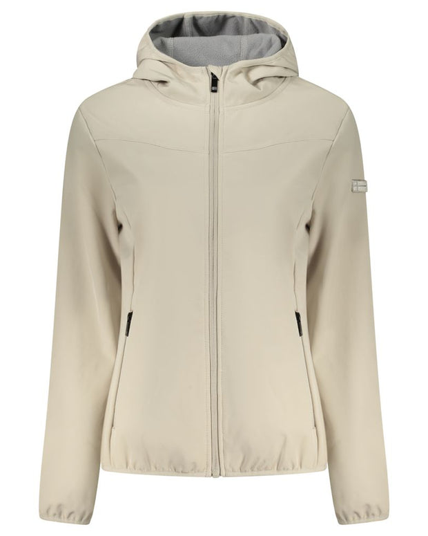 Beige Polyester Women Jacket