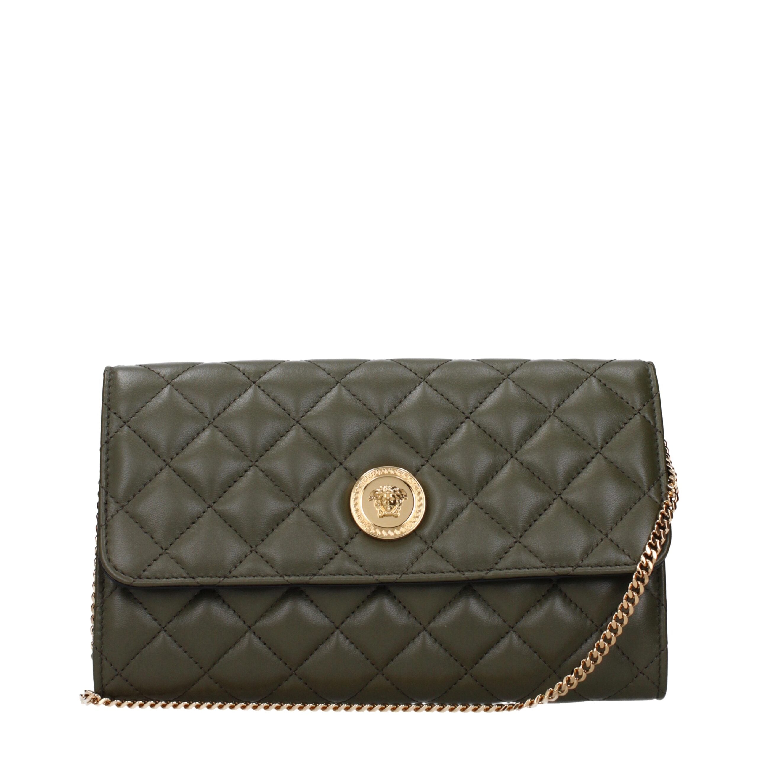 Green Leather Clutch Bags