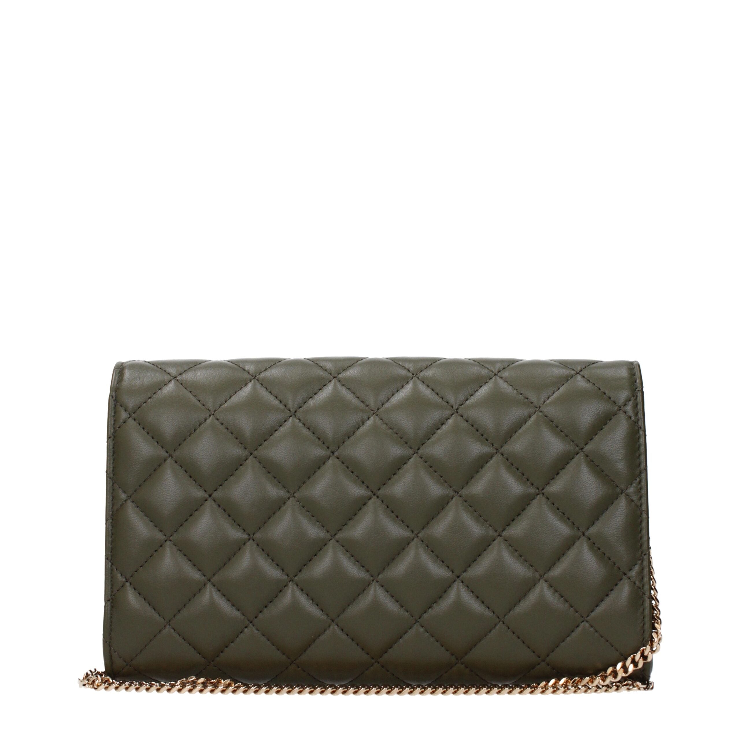 Green Leather Clutch Bags