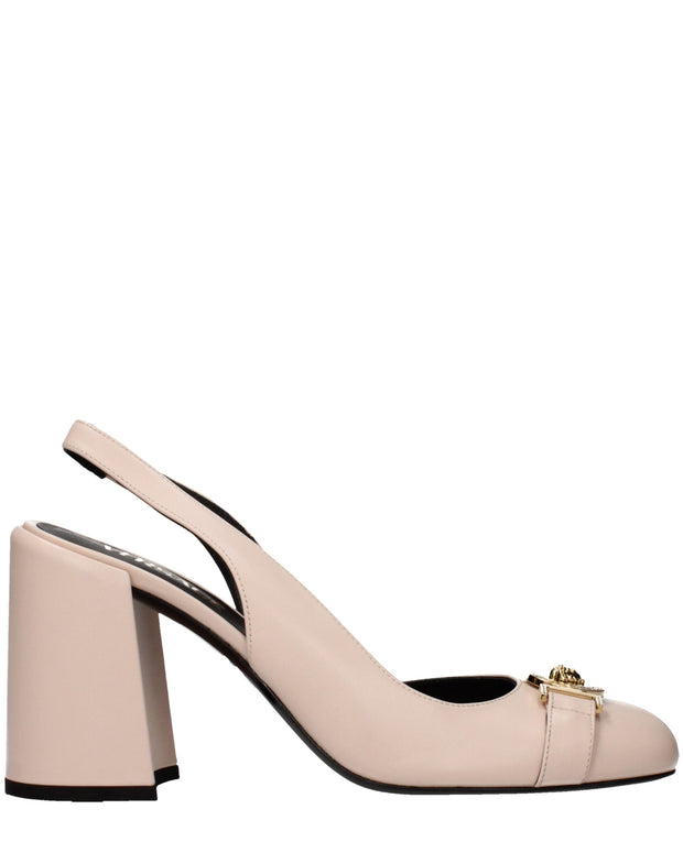 Pink Leather High Heel Pumps