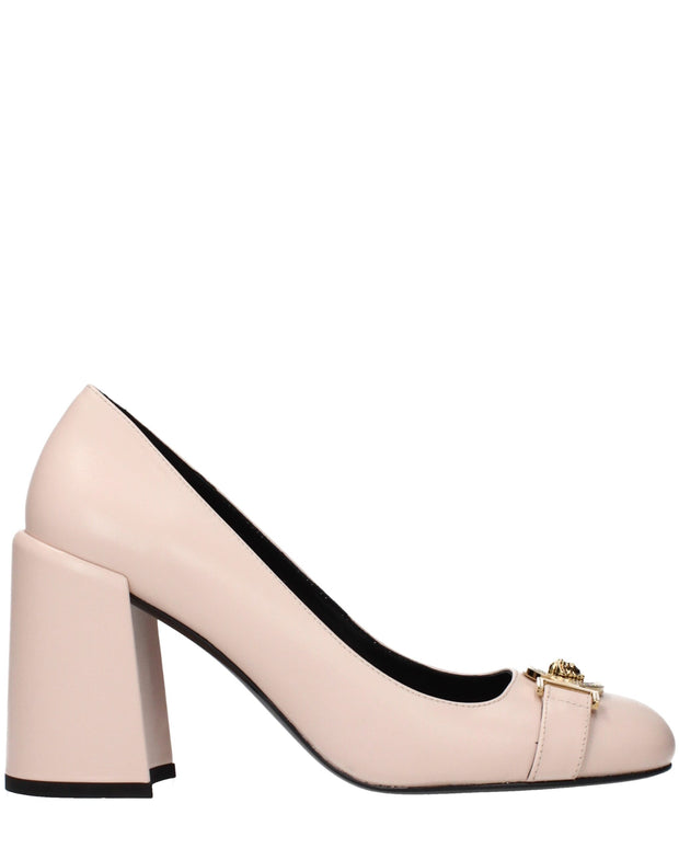 Pink Leather High Heel Pumps