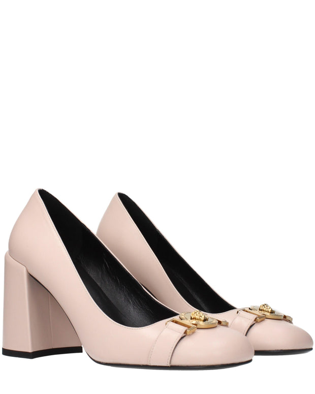 Pink Leather High Heel Pumps