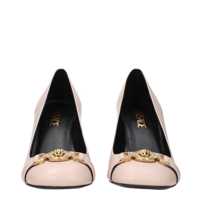 Pink Leather High Heel Pumps