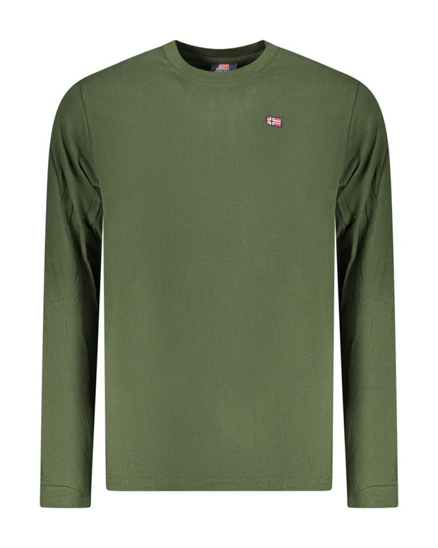 Green Cotton Men T-Shirt
