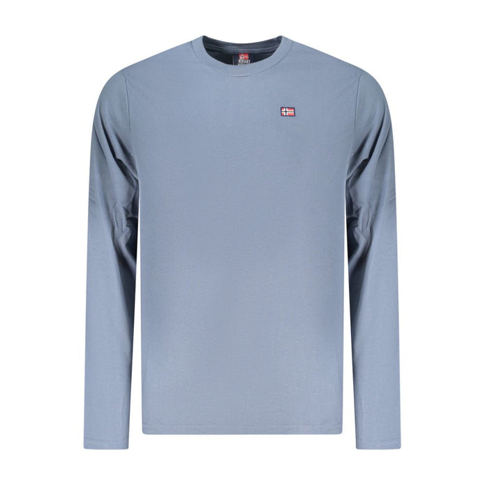 Blue Cotton Men T-Shirt