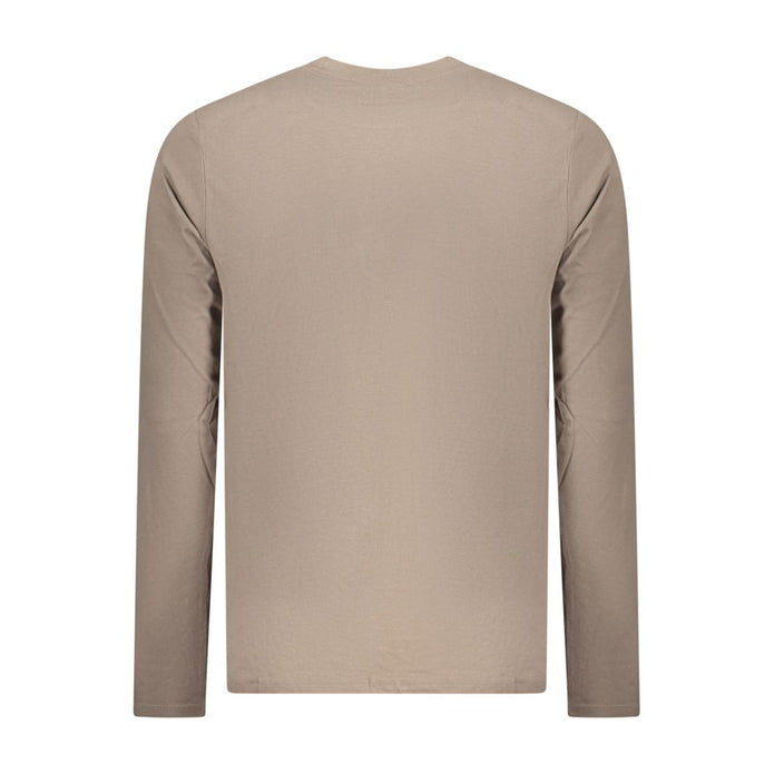 Brown Cotton Men T-Shirt