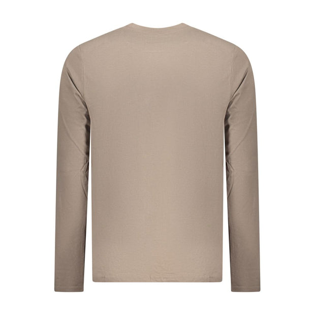 Brown Cotton Men T-Shirt