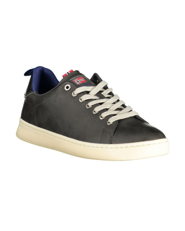 Black Polyester Men Sneaker