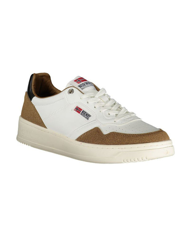 White Polyester Men Sneaker