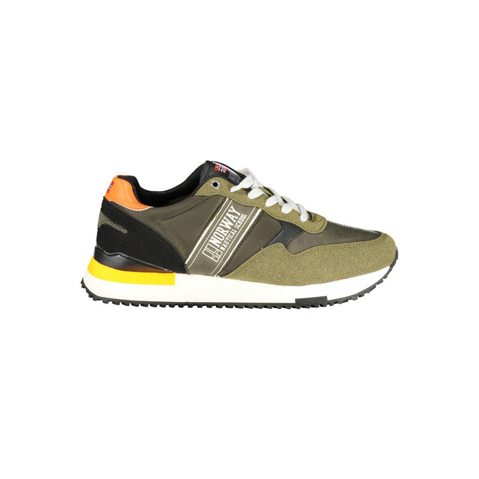 Green Polyester Men Sneaker