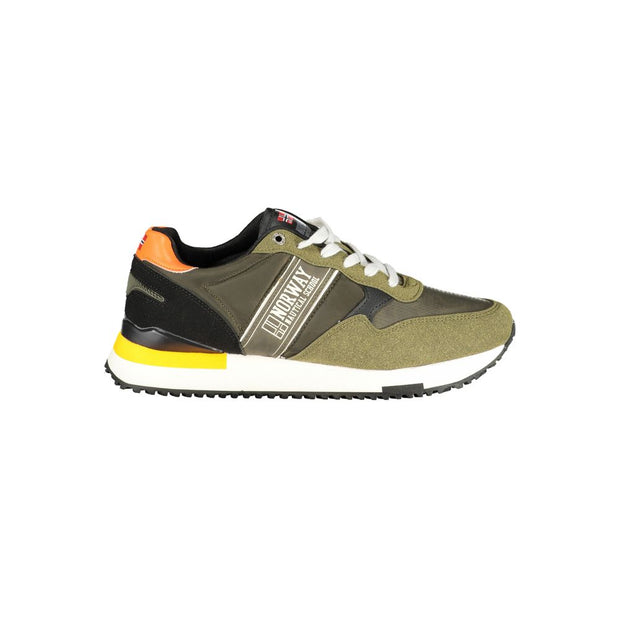 Green Polyester Men Sneaker