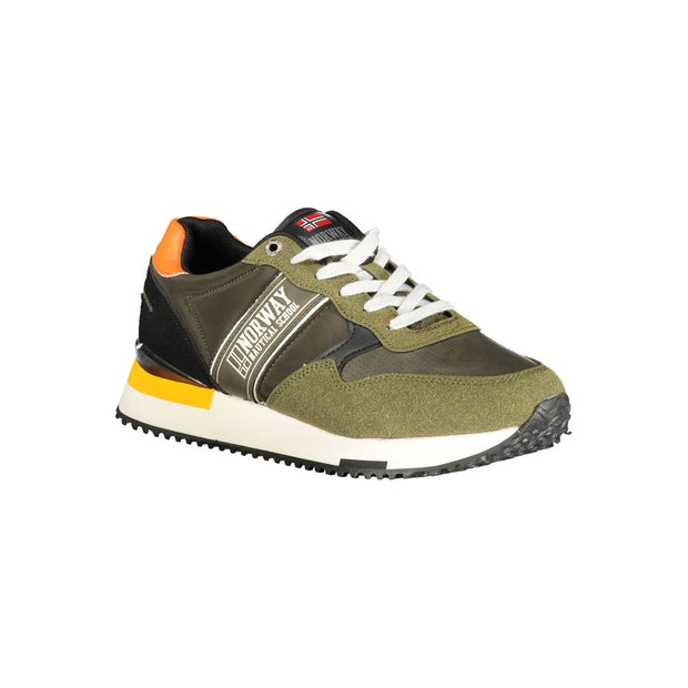 Green Polyester Men Sneaker