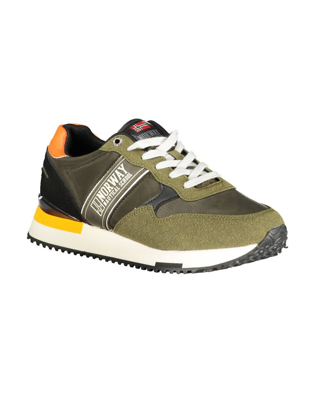 Green Polyester Men Sneaker
