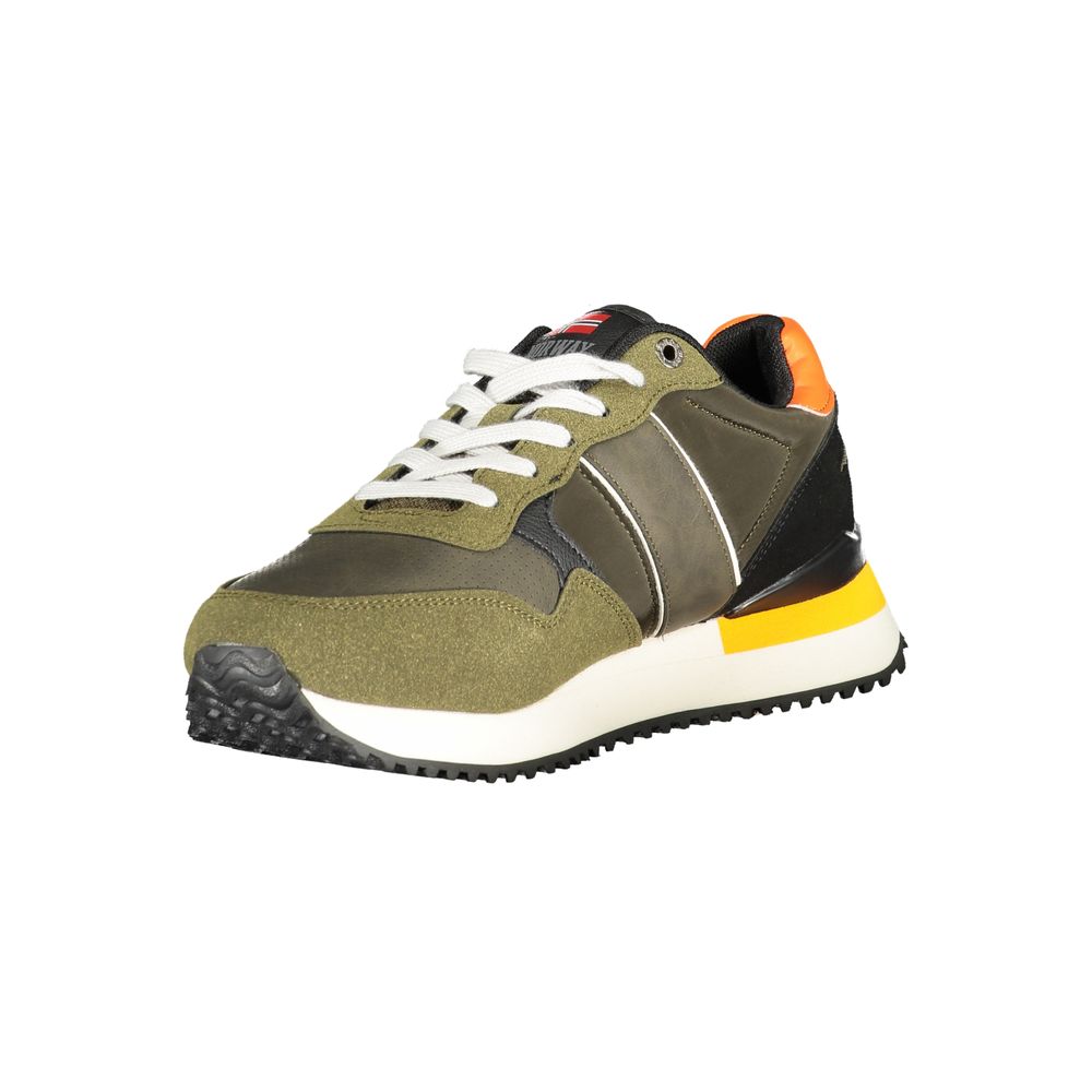 Green Polyester Men Sneaker