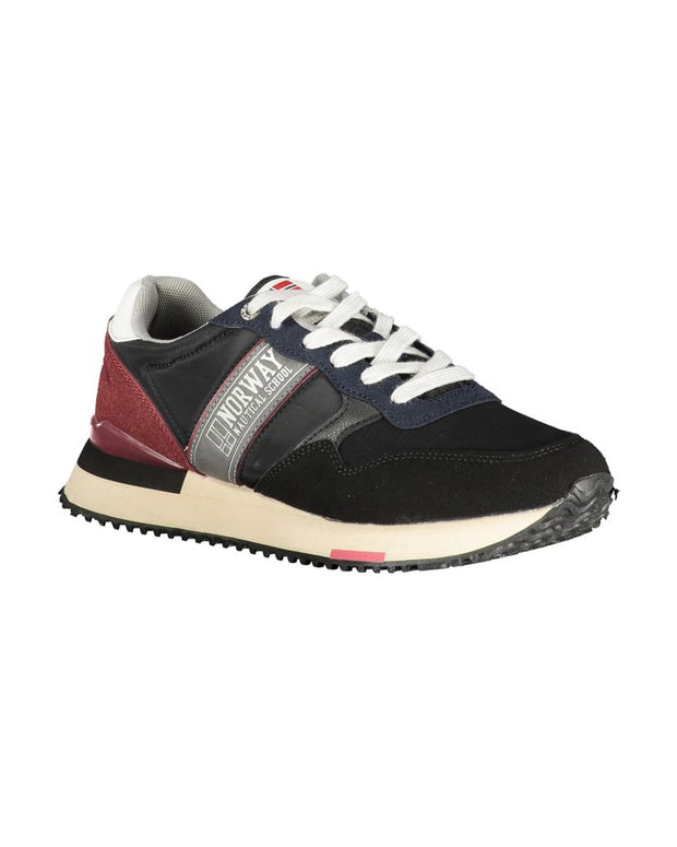Black Polyester Men Sneaker