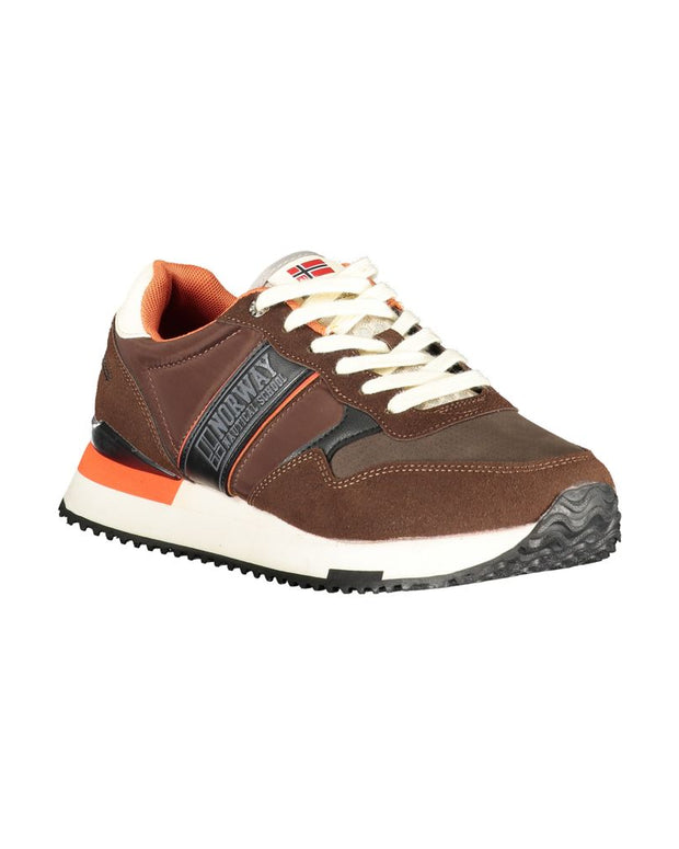 Brown Polyester Men Sneaker