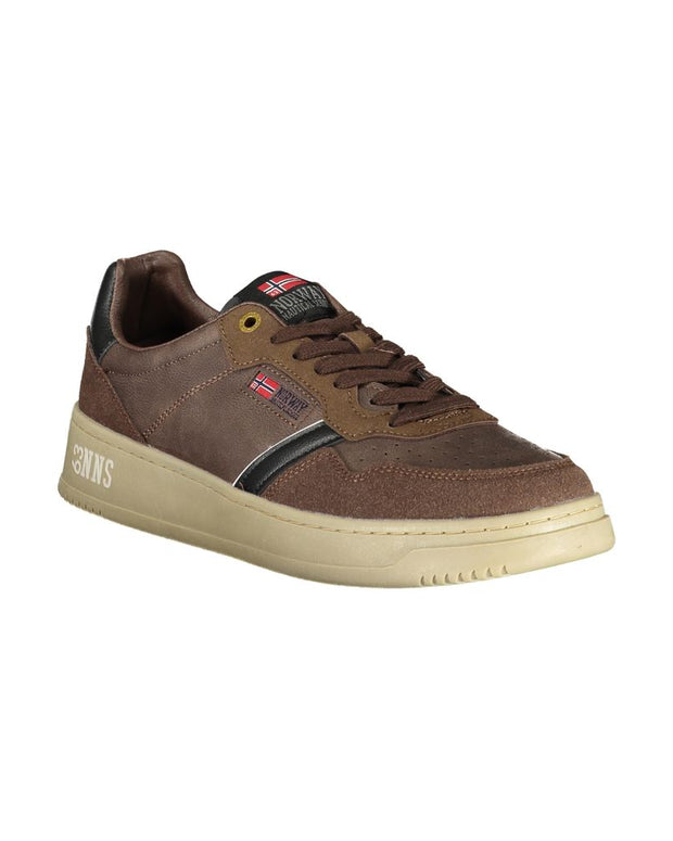 Brown Polyester Men Sneaker
