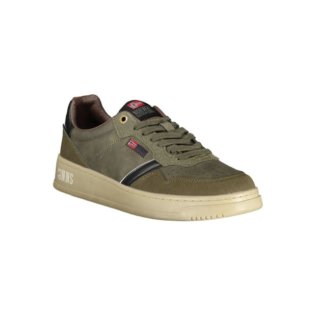 Green Polyester Men Sneaker