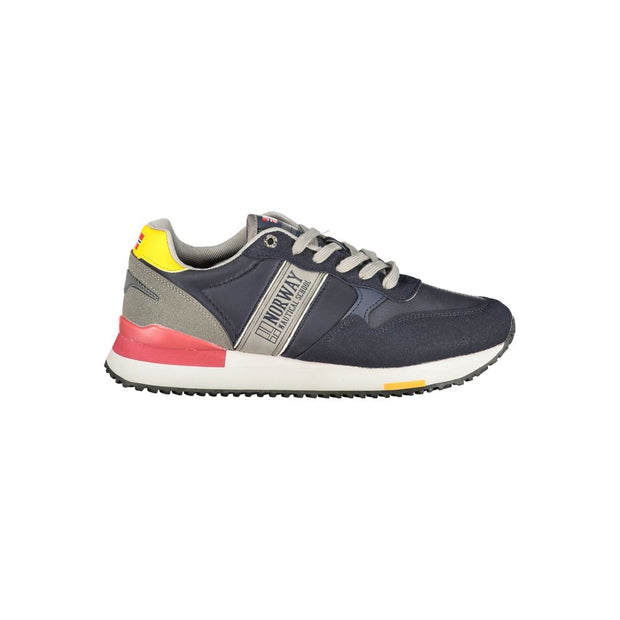 Blue Polyester Men Sneaker