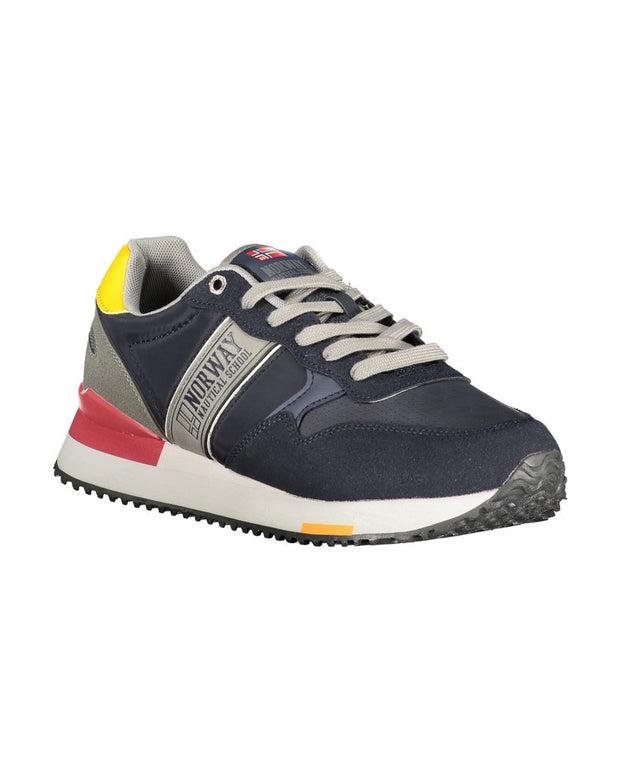 Blue Polyester Men Sneaker