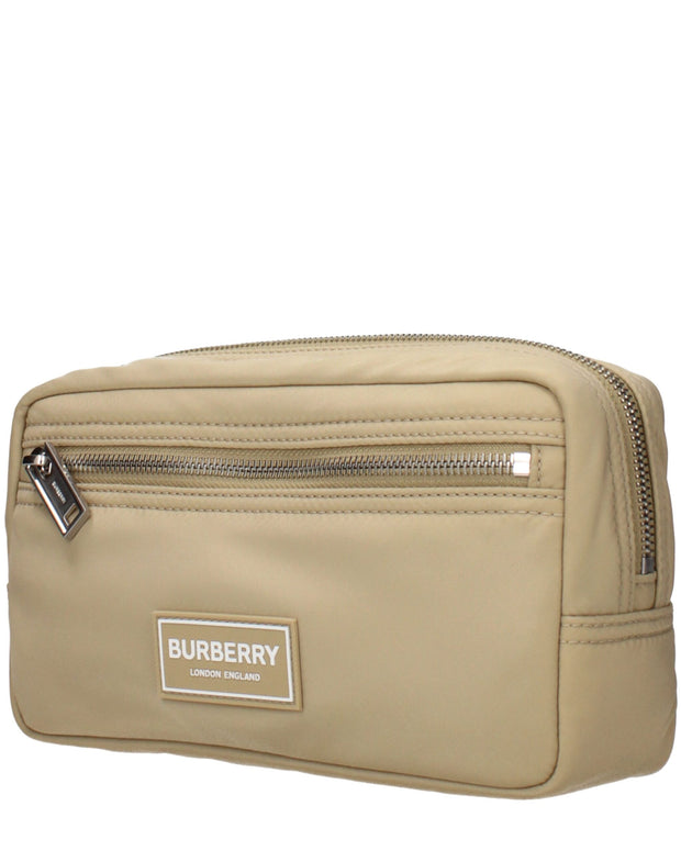 Beige Nylon Clutch Bags