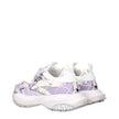 White Fabric Chunky Sneakers