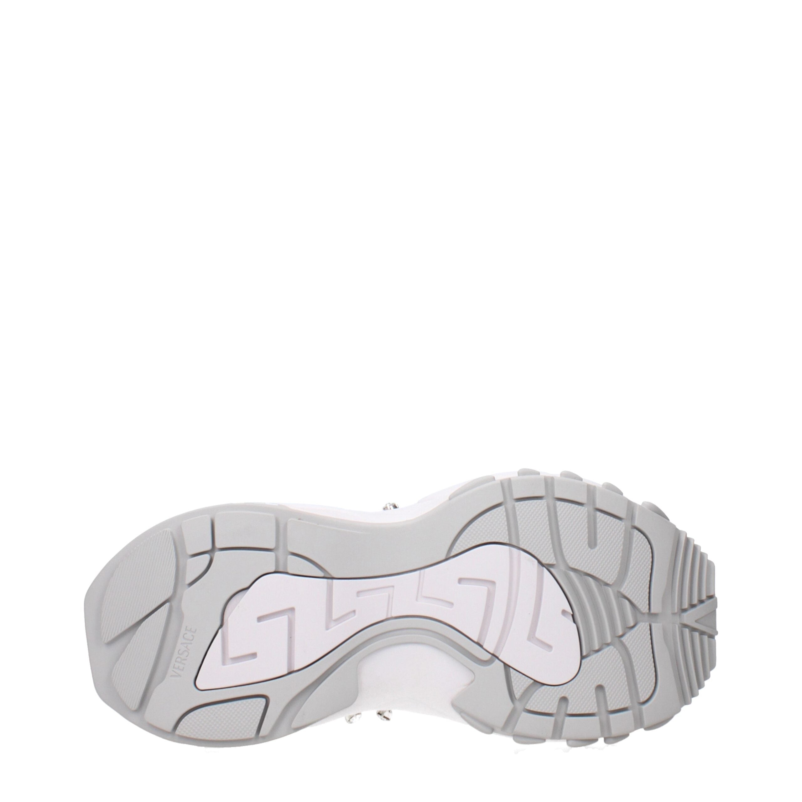 White Fabric Chunky Sneakers