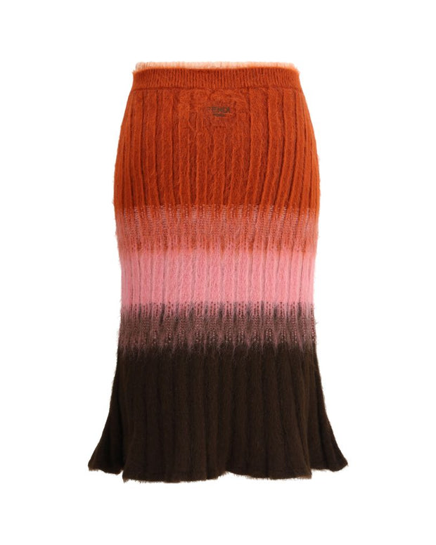 Multicolor Mohair Midi Skirt