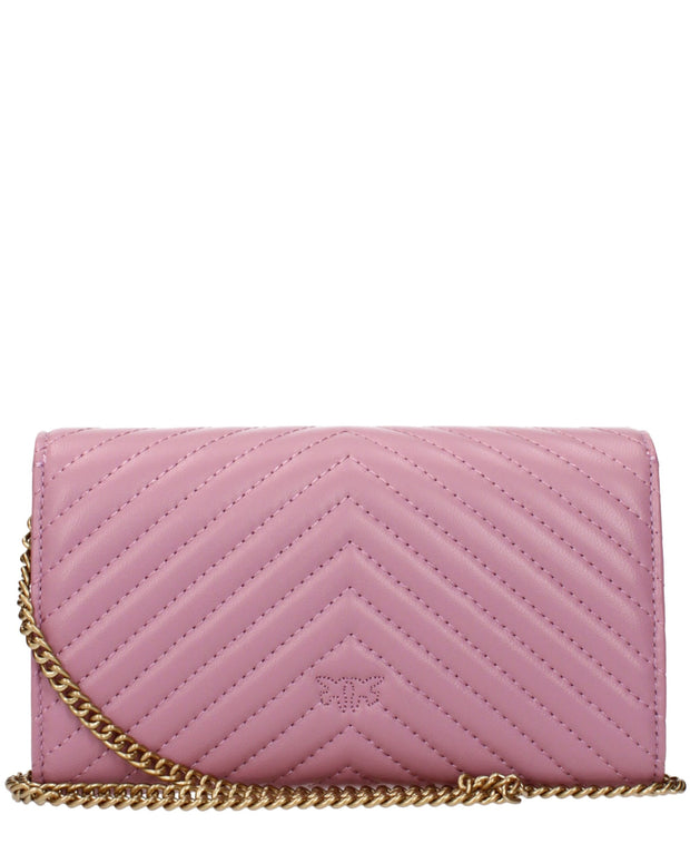 Pink Leather Clutch Bag
