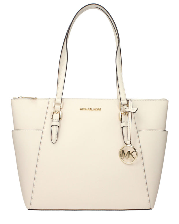 Beige Leather Shoulder Bag