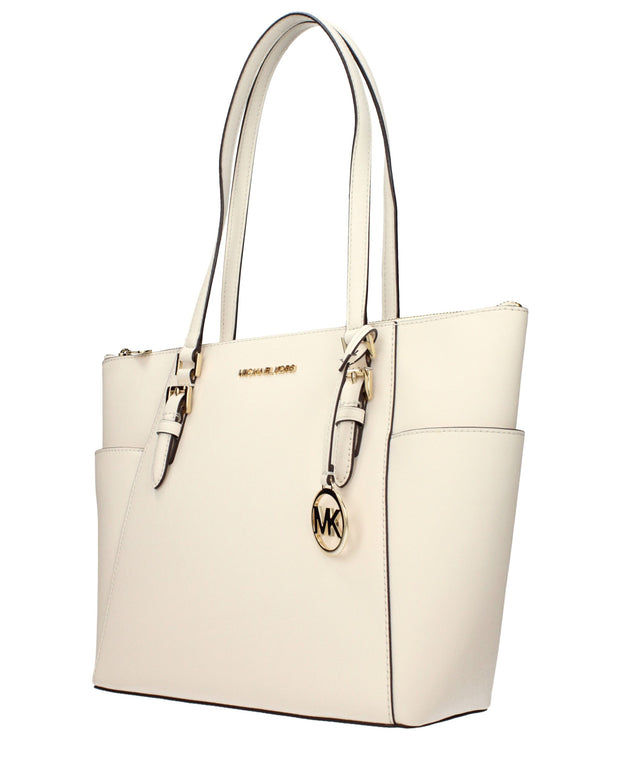 Beige Leather Shoulder Bag