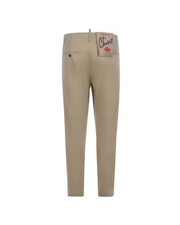 Beige Cotton Chino Pants