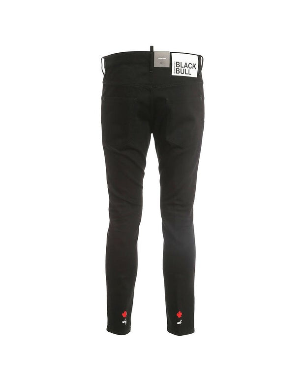 Black Cotton Skinny Jeans