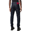 Blue Cotton Straight-Leg Jeans