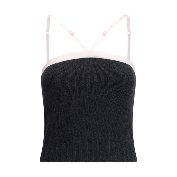 Gray Fleece Wool Top