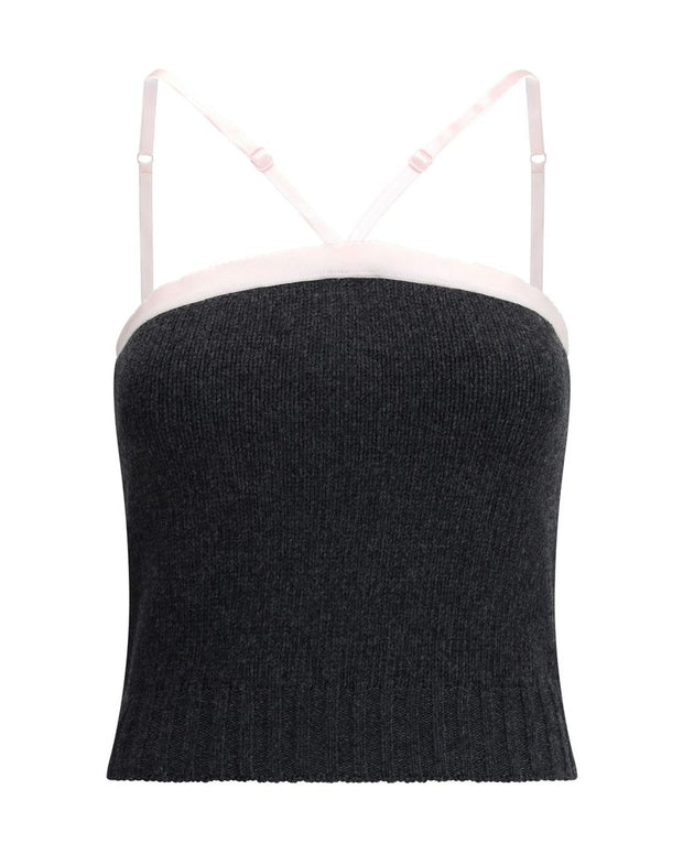 Gray Fleece Wool Top