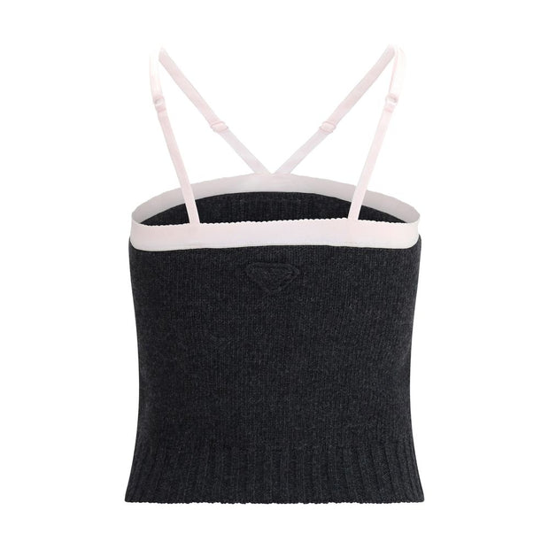 Gray Fleece Wool Top