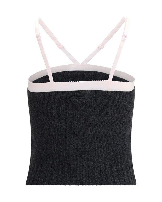 Gray Fleece Wool Top