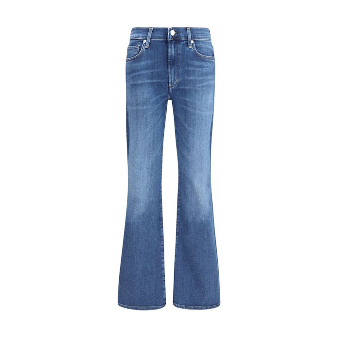 Blue Cotton Flared Jeans