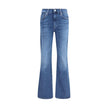 Blue Cotton Flared Jeans