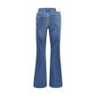 Blue Cotton Flared Jeans