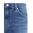 Blue Cotton Flared Jeans