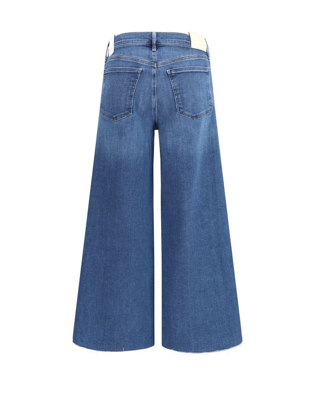 Blue Cotton Cropped Jeans