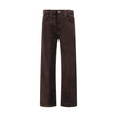 Brown Cotton Straight-Leg Jeans