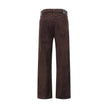 Brown Cotton Straight-Leg Jeans