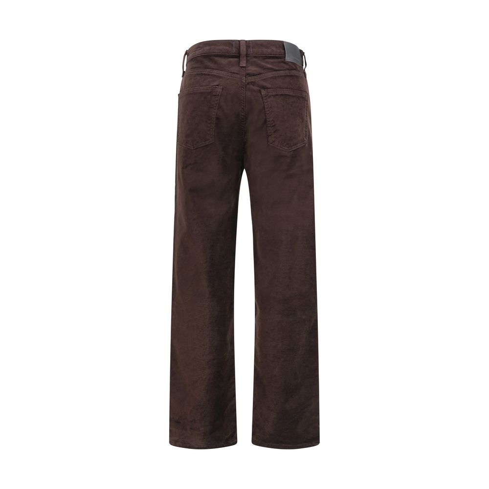 Brown Cotton Straight-Leg Jeans