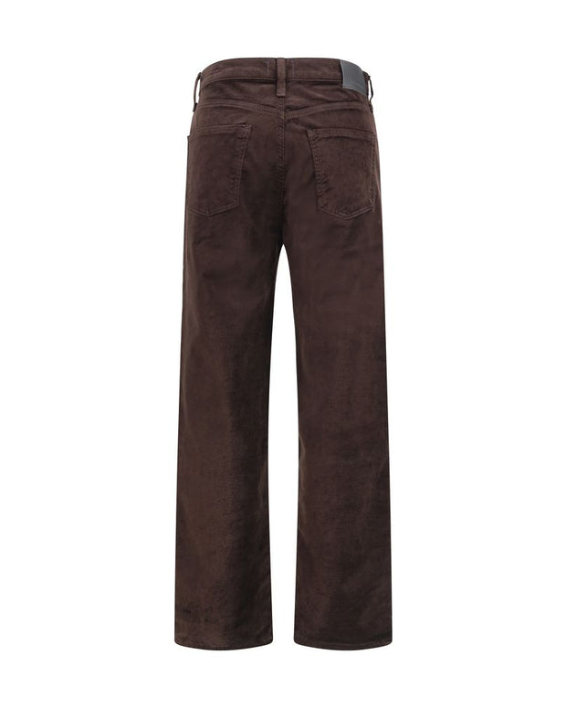 Brown Cotton Straight-Leg Jeans