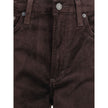 Brown Cotton Straight-Leg Jeans