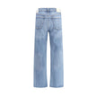 Blue Cotton Straight-Leg Jeans